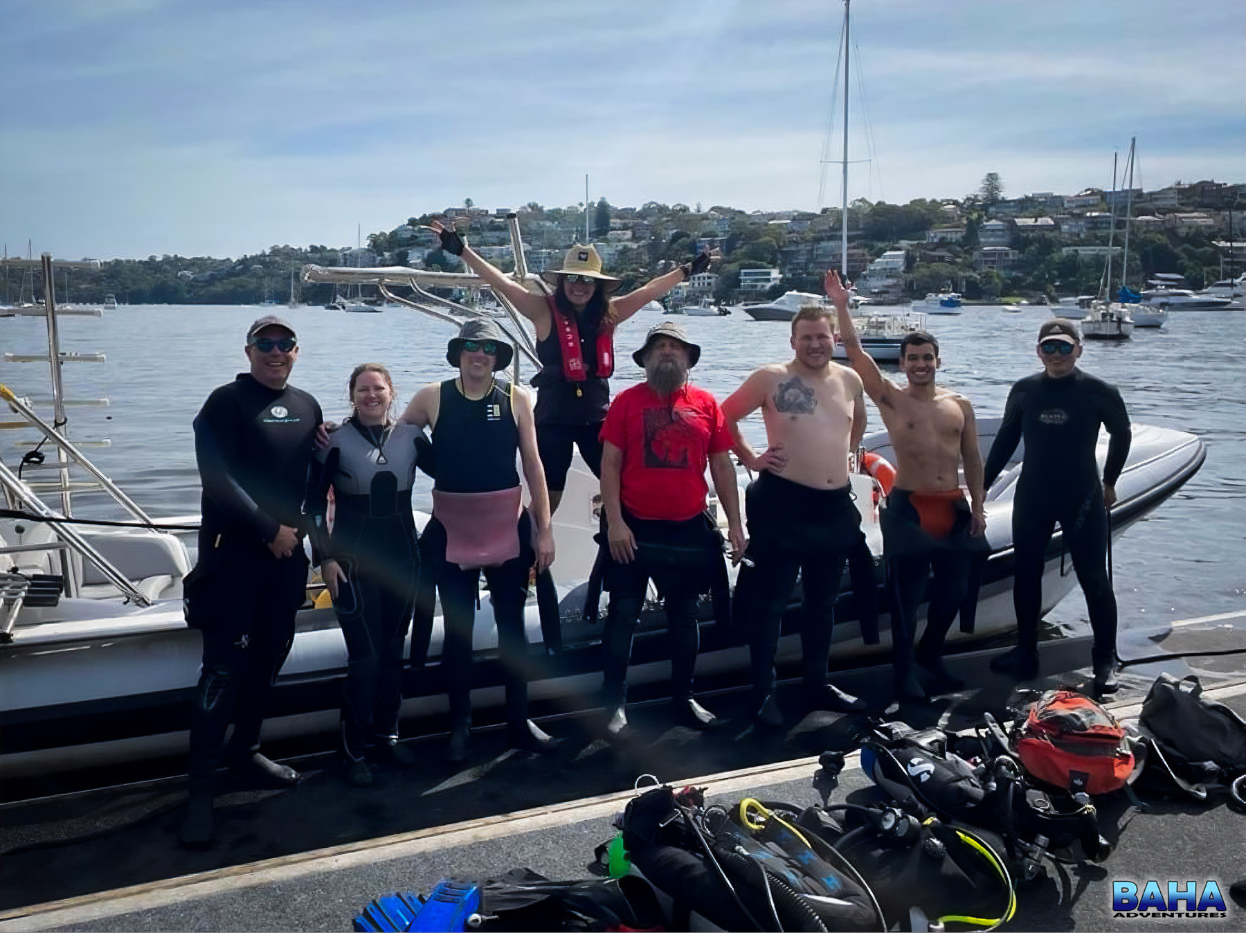 Our group for the day on the Frog Dive boat
